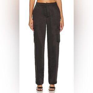 Good American Satin Cargo Pant Black001
